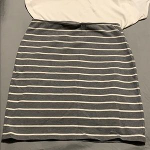 Hollister Co. Gray & White Striped Skirt